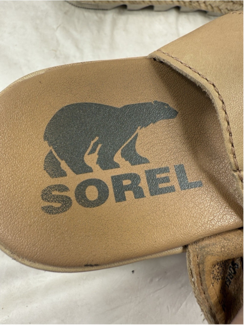 Sorel Cameron Wedge Cork Slingback Sandal Size 7 BEIGE - Picture 9 of 16